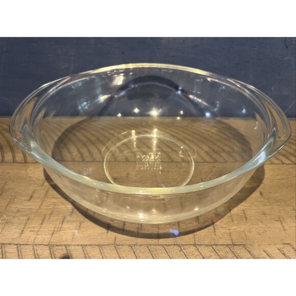 Pyrex Clear Glass 2 Qt Casserole Baking Dish Bowl 024 Vintage - Picture 1 of 5